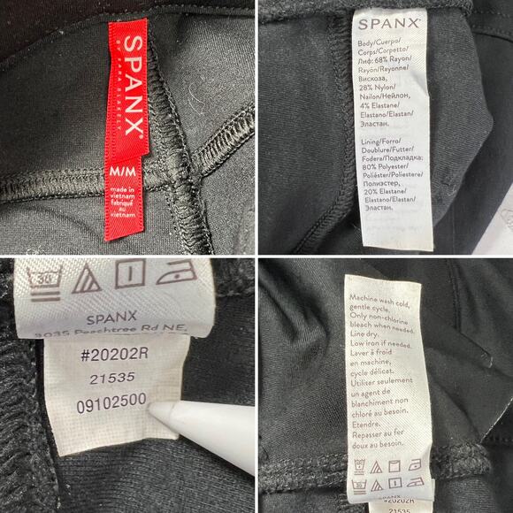 SPANX Perfect Pant Ankle 4-Pocket SIZE M Black Control Waistband Leggings - Picture 3 of 7
